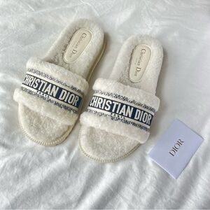 Dior White and Blue Sandals